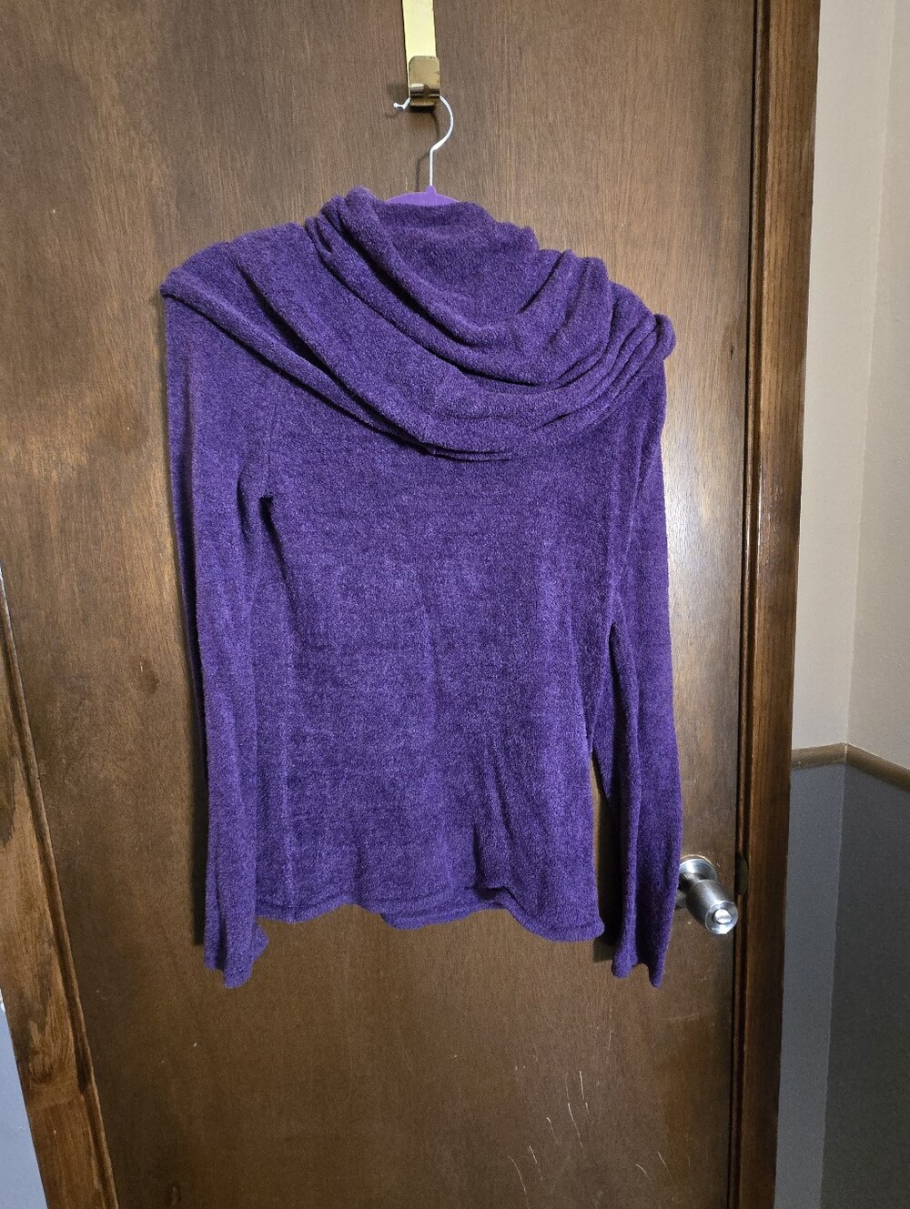 Athleta Purple Cocoon Cowl Neck Sweater Medium Chenille